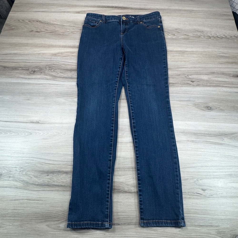 INC Denim Skinny Leg Jeans Women Petite 8S Dark‎ Wash Stretch
